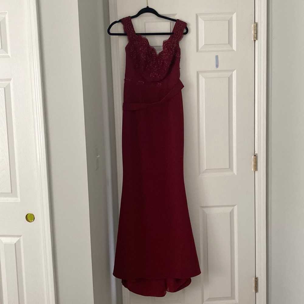 Burgundy bridesmaid gown!